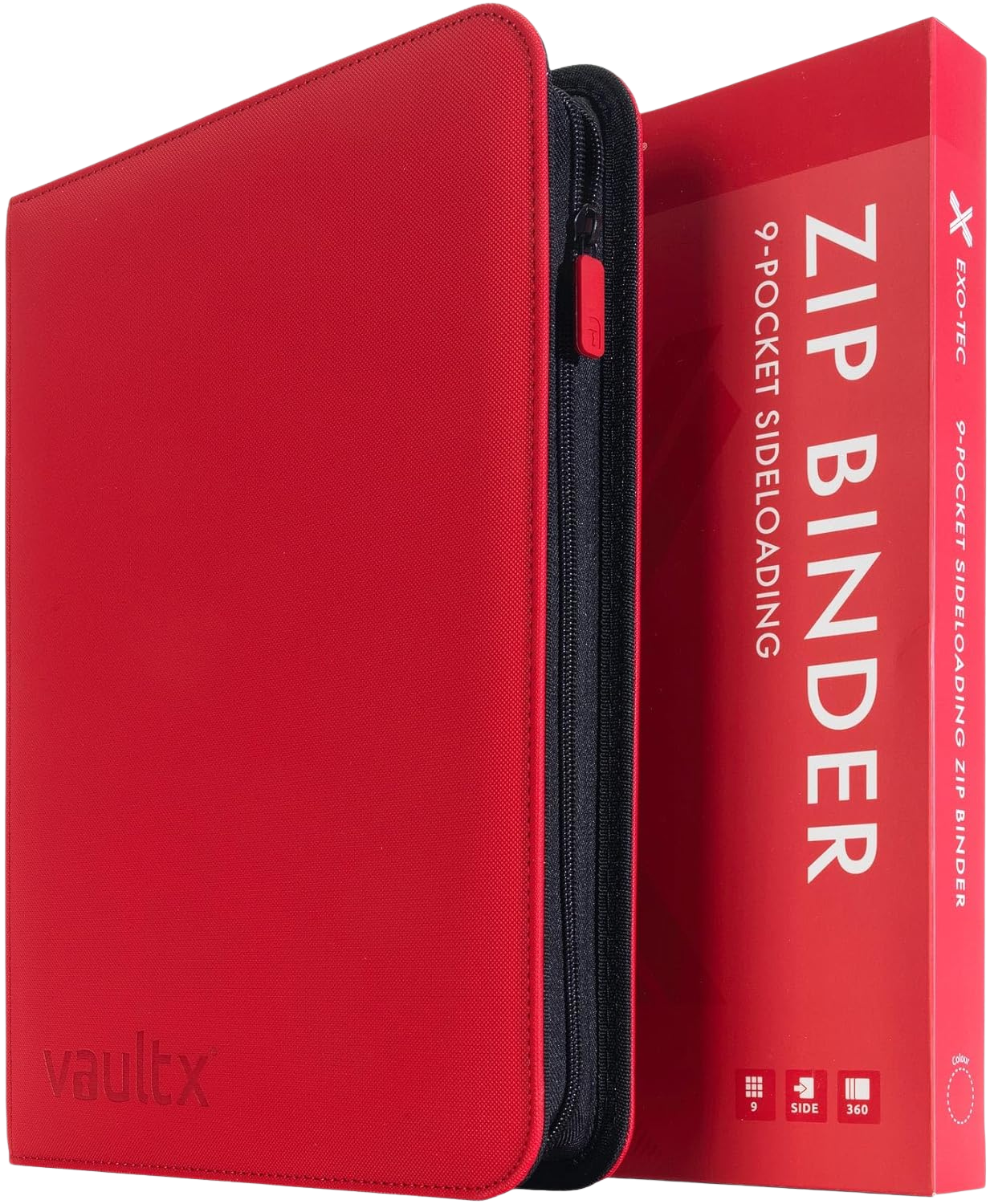 9-Pocket Exo-Tec® Zip Binder Fire Red - Binders