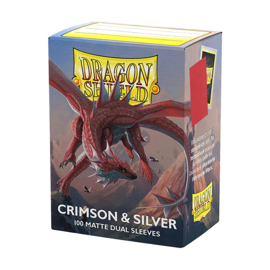 Dragon Shield - CRIMSON & SILVER - Dual Matte Sleeves - 100 Count - Sleeves
