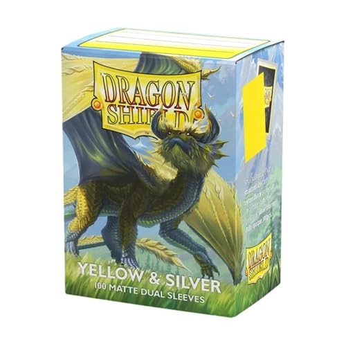 Dragon Shield - YELLOW & SILVER - Dual Matte Sleeves - 100 Count - Sleeves