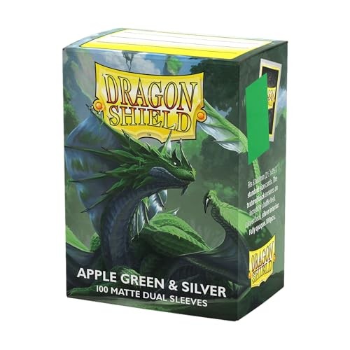 Dragon Shield - APPLE GREEN & SILVER - Dual Matte Sleeves - 100 Count - Sleeves