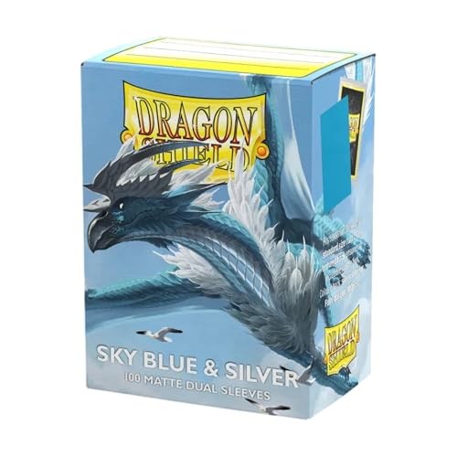 Dragon Shield - SKY BLUE & SILVER - Dual Matte Sleeves - 100 Count - Sleeves