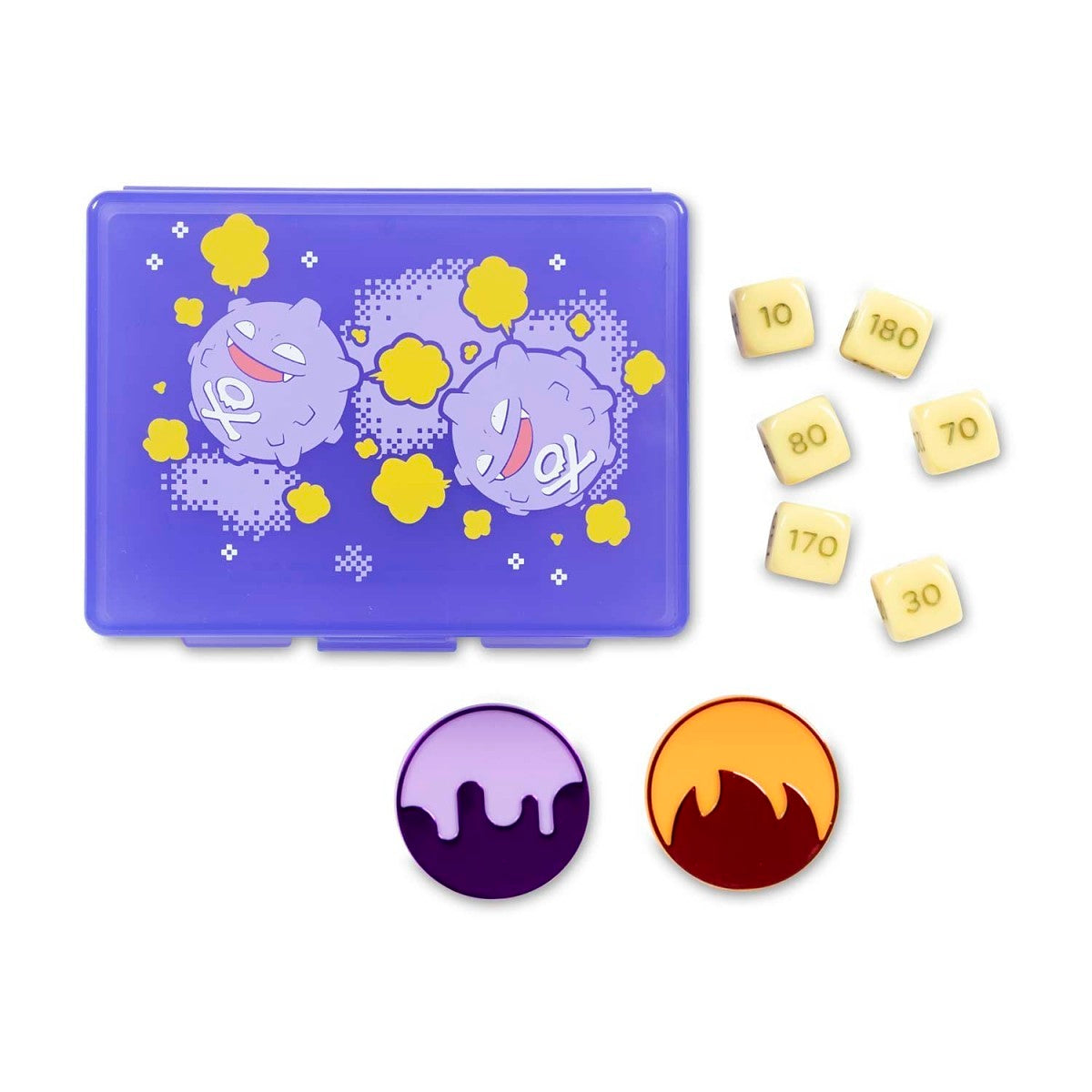 Pokémon TCG: Koffing & Weezing Sunset Damage-Counter Dice & Condition Markers Set - Pokemon Dice