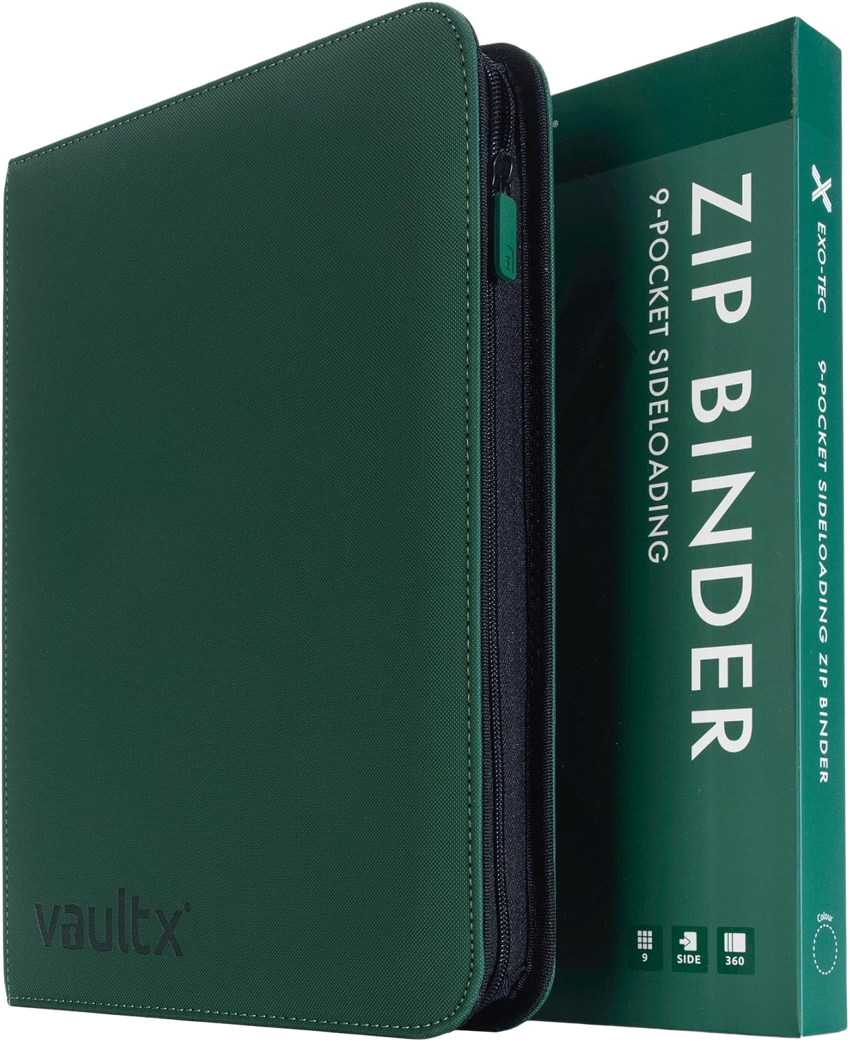 9-Pocket Exo-Tec® Zip Binder Forest Green - Binders