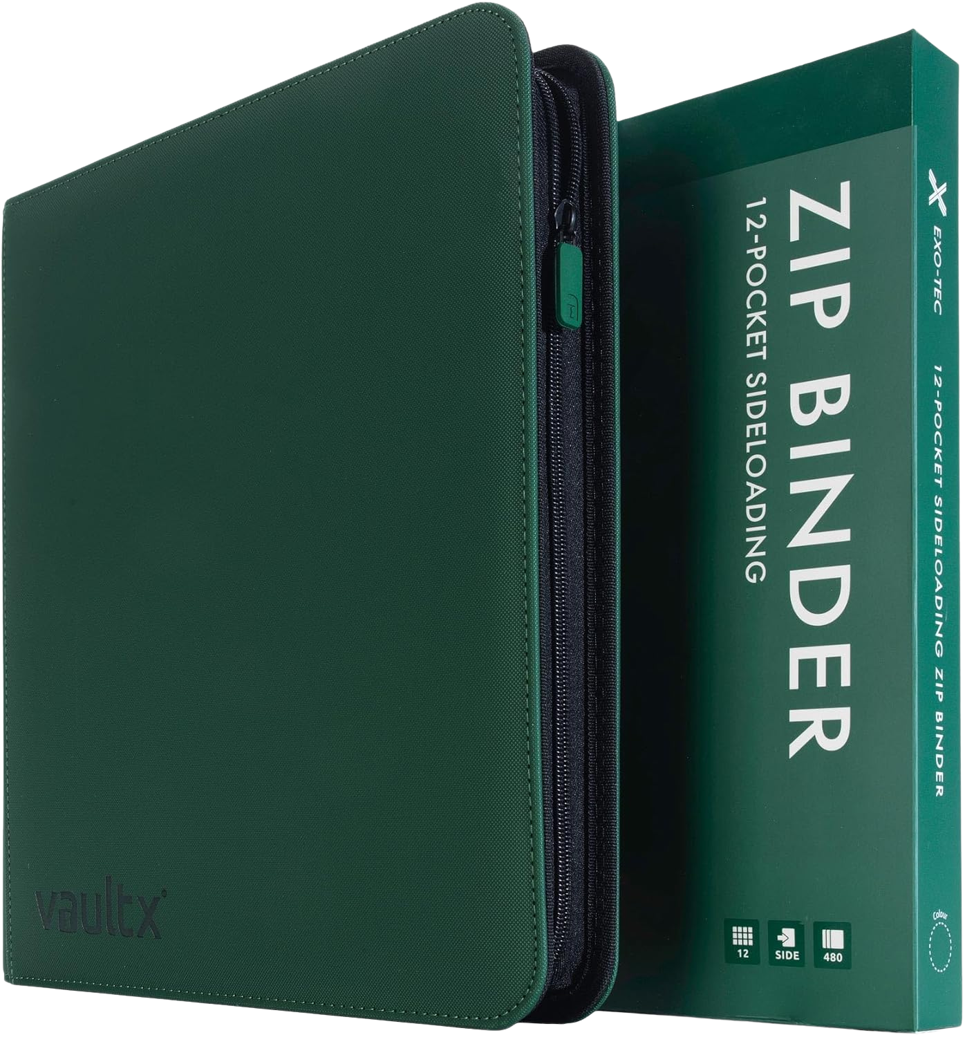 12-Pocket Exo-Tec® Zip Binder Forest Green - Binders
