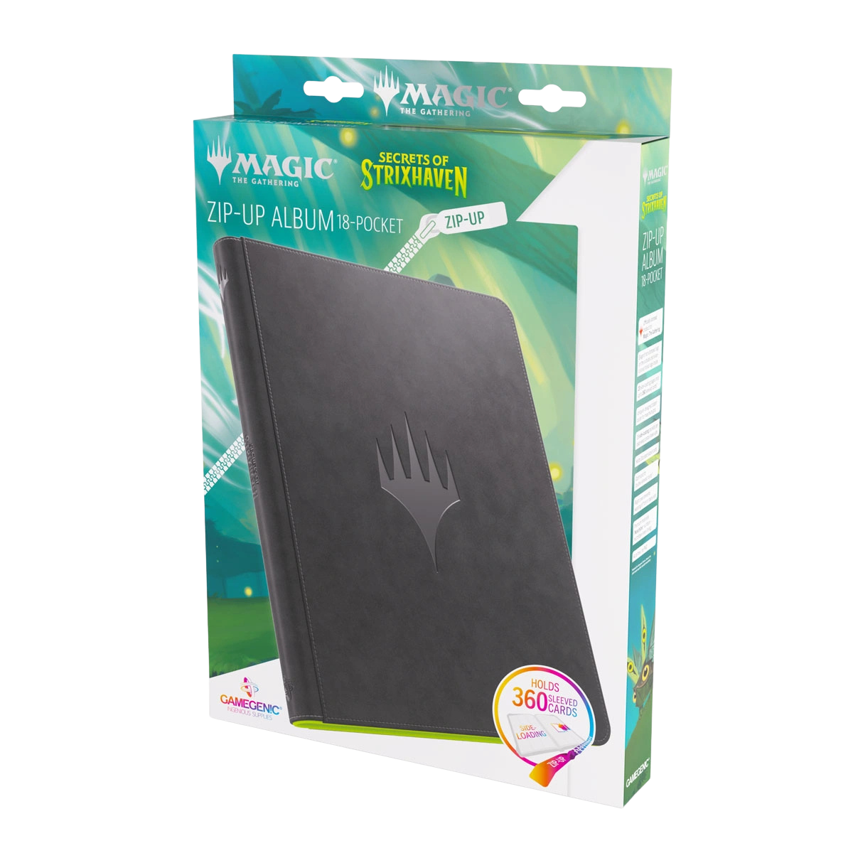 Gamegenic Zip-Up Album: 18-Pocket Magic: The Gathering Secrets of Strixhaven - Black/Green - Binders